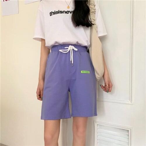 High Quality Cotton Shorts Women Sport Wide Leg High Waist Girls Harajuku Casual Cute Short Pants 2021 Summer Full Plus Size