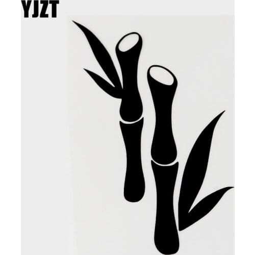 YJZT 9.5CM×13.8CM Funny Plant Bamboos Vinyl Decal Car Sticker Black/Silver 18B-0147