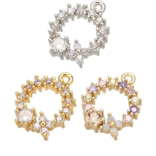 ZHUKOU 11x13.5mm crystal necklace pendant for women handmade Bracelet necklace jewelry accessories making findings model: VD645