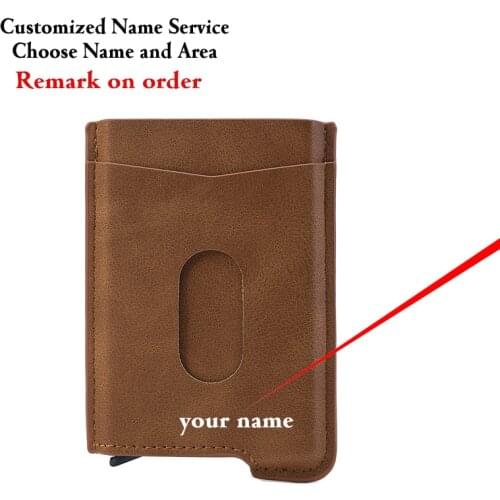 ZOVYVOL Unisex Solid Fashion Credit Card Dropshipping PU Leather Bounce Aluminum Alloy Anti-theft Brush Custom Logo Small Wallet