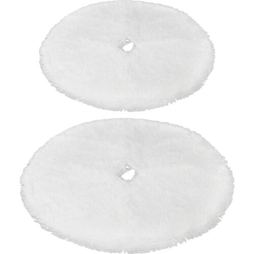 1pc White Christmas Tree Skirt Plush Fur Carpet Xmas Tree Ornaments Floor Mat Home Wedding Birthday Party Decoration