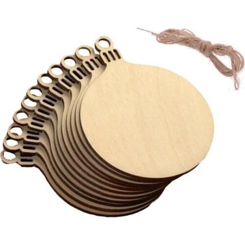 10pcs Christmas Wooden Pendant Christmas Tree Decoration Creative Diy Home Living Room Accessories Gift