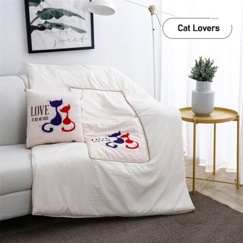 2In1 Portable Foldable Cushion Blanket Patchwork Quilt Blanket Car Seat Cushion Office Nap Pillow For Chairs Back Home Hotel