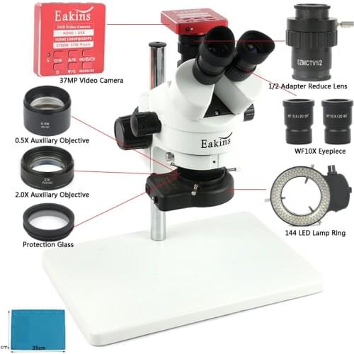 3.5-90X Stereo Zoom Trinocular Microscope 37MP HDMI Video Microscope Camera 1/2CTV Protective Pad For Cellphone Welding Repair