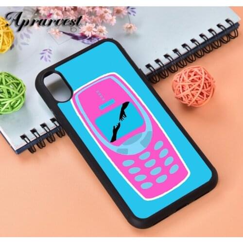 Aprarvest 90s Old Inspired Phone Blue print Silicone Phone Case Cover For iPhone 6 6S 7 8 PLUS X XS XR 11 12 MINI PRO MAX