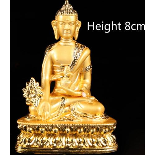 Buddhist Articles Alloy Little Buddha Statue Pharmacist Buddha Gold Buddha Statue 8 Cm Tall Home Decoration Accessories
