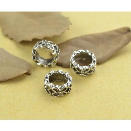 40 pcs Zinc Alloy Bead DIY European big hole flower metal Beads Fits Charm Bracelets Necklaces Pendants making 18181