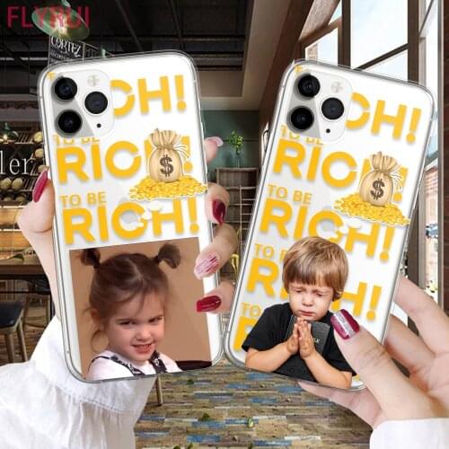 To Be RICH Phone Case for Iphone 12 Mini 11 Pro X XS Max Xr 7 8 6 S Plus SE 2020 Clear Cover Funny Boy Girl Coque Fundas Cover