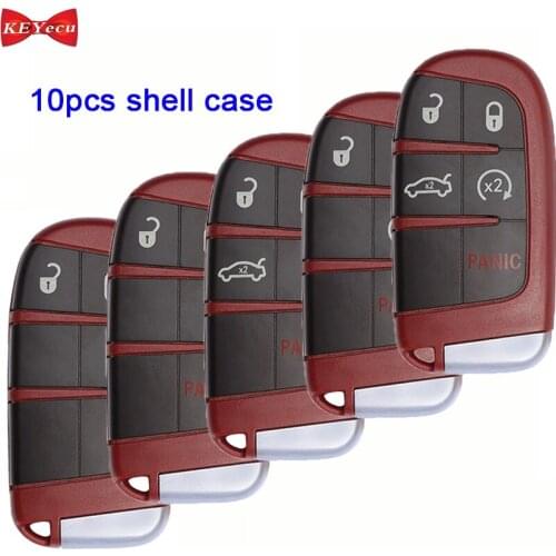 KEYECU 10x for Chrysler 300 for Dodge Challenger Charger Journey for Jeep Compass Remote Key Shell Case M3N-40821302 M3N40821302