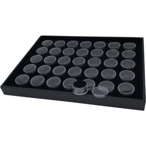 Black Foam Gem Jars Insert Gemstone Beads Storage Display Tray Jewelry Box, 11.81 x 9.06 x 0.98inch