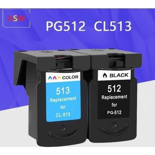ASW PG512 pg512 CL513 ink cartridge replacement for Canon PG-512 CL-513 for Canon MP240 MP250 MP270 MP230 MP480 MX350 IP2700