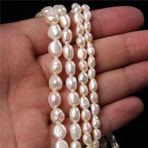 4-9mm White Freshwater Baroque Pearl Beads Nuggets Irregular Natural Pearl Gemstones beads For Jewelry Making DIY Bracelet 14"