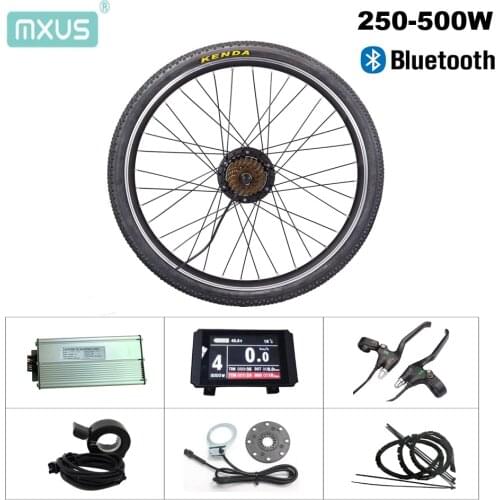 36V electric bike 250W 350W 48V 500W front or rear smart light MXUS motor XF07 XF08 XF15F XF15R bluetooth controller ebike kit