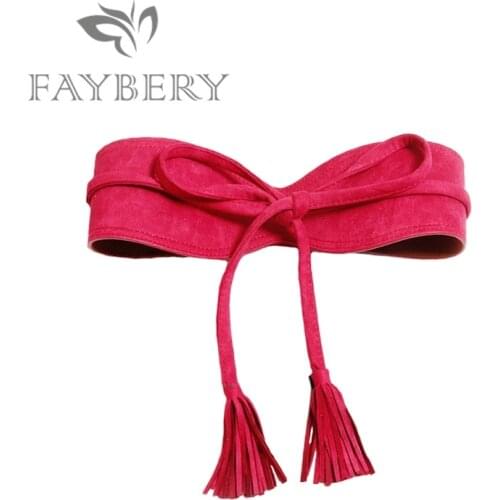 FAYBERY Women's Suede Belts