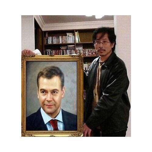 HOT SALE -ARTIST TOP ART Custom Service Photo picture Portrait OIL painting- 36" inches size -Free shipping cost