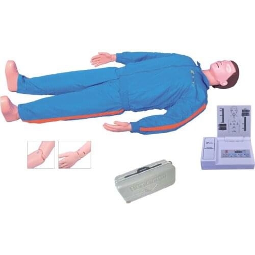 Flexible Joint CPR Training Manikin Full Body LCD Monitor Voice Resuscitation First Aid Dummy