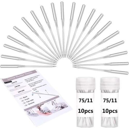 Imzay 20 Count Size11 Home Sewing Machine Needles , Universal Machine Needles Regular Point Machine Needles Tools