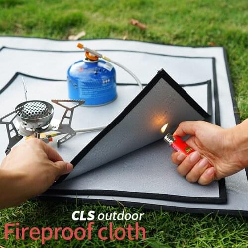 Camping Picnic BBQ Under Grill Mat Outdoor Picnic High Temperature Resistance Flame Retardant Fire Pit Ember Mat Blanket