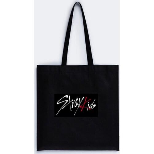 KPOP Stray Kids Peripheral Canvas Bag STAY Shopping Bag Tote Bag Drawstring Pocket HYUNJIN Same Style
