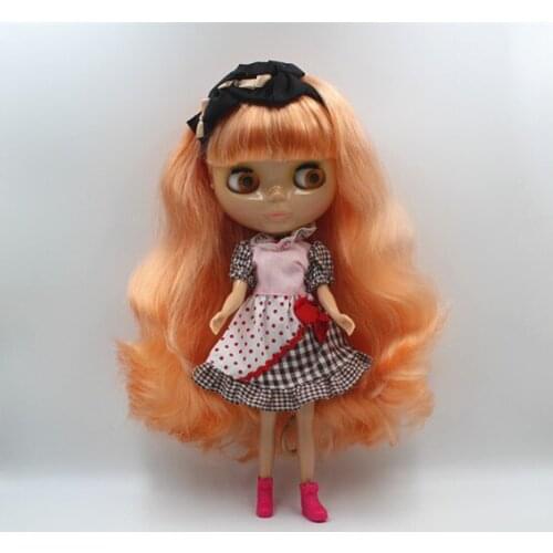 Blygirl Light orange barky hair nude doll ordinary body 7 joints Tan skin DIY doll can replace the body