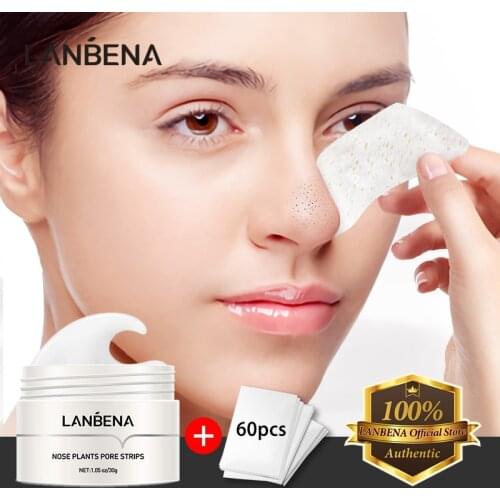 LANBENA Blackhead Removal Mask Nose Face Mask Deep Cleansing Acne Peeling Treatment Skin Care Plants Pore Strips Tearing 30g