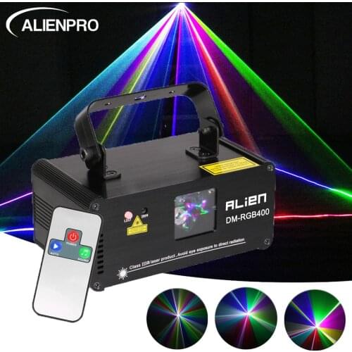 ALIEN Remote RGB Laser Beam Scanner Stage Lighting Effect DMX Laser Projector Lumiere Disco Dj Party Club Holiday Wedding Lights