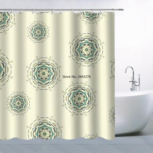 Fashion Simple Geometric Pink White Hanging Shower Curtain Waterproof Mildew Polyester Cloth