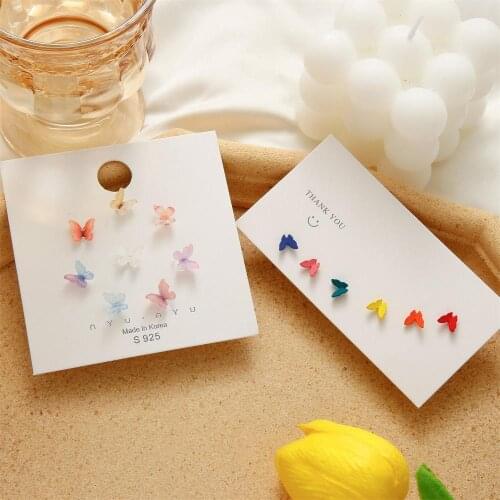 Fashion Fairy Stereo Butterfly Earrings Set Combination Small Simple Niche Design Online Celebrity Hypoallergenic Earrings