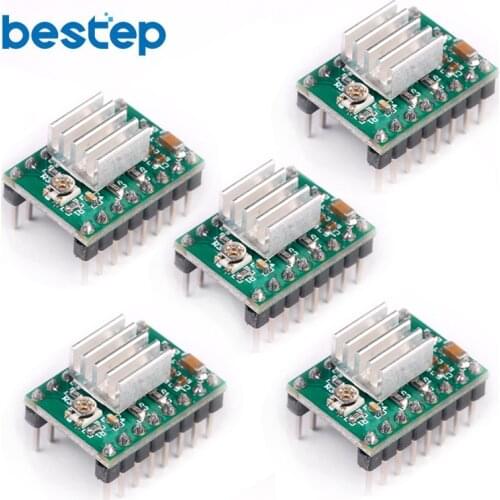 5PCS Reprap Stepper Driver A4988 Stepper Motor Driver Module with Heatsink for Ramps 1.4 CNC 3D Printer