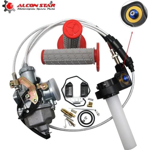 Alconstar- Keihin PZ30B Motorcycle Carburetor with Handle Throttle Grips,Repair Kit for Honda CG175 CG200 CG250 CB200 CQR250 ATV