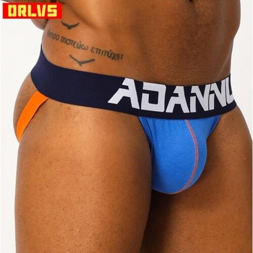 ADANNU Brand male underwear sexy gay jockstrap men thongs sissy panties breathable cotton ropa interior hombre gay lingerie mesh