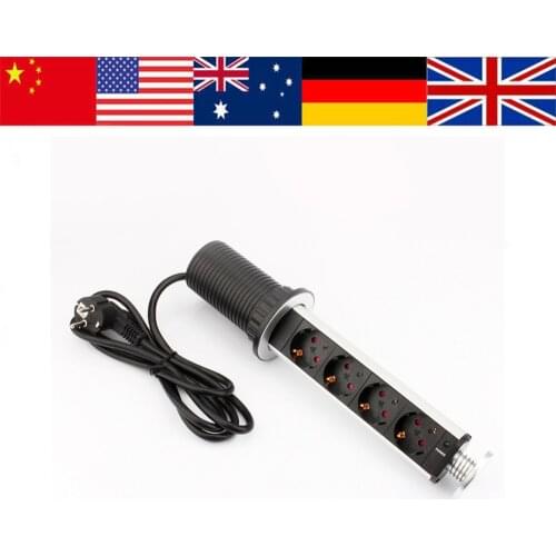 1 PC EU Standard Wall Power Socket Kitchen Office Desktop Socket Countertop Point Pull Retractable Socket Outlet 220V socket eu