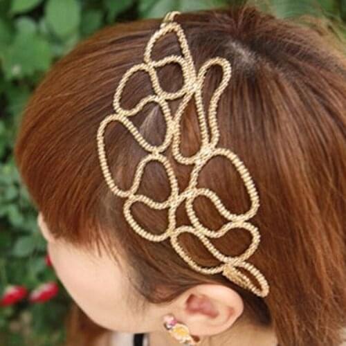 2021 Special Offer Tin Alloy Bride States The New Hair Accessory Personality Hollow Braided Golden Out Weaving Fairy Band Spot