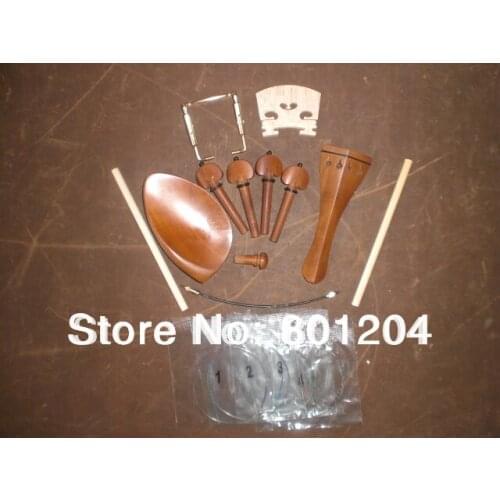 New JUJUBE Violin Fitting 4/4 with Bridge, Sound post, Violin String, Chin rest screw and Tail gut