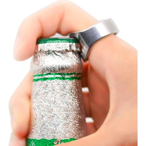 Creative Ring Stainless Steel Beer Bottle Opener Bar Tool Creative Versatile Finger Ring-Shape Beer Bottle Opener Bartender Tool