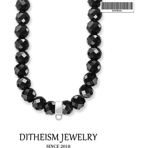 Pendant Necklace Onyx Charm Carrier, 2018 New Fashion 925 Sterling Silver Jewelry European Classic Gift For Women Girls