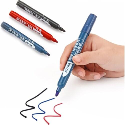 Permanent Marker White Oil-Ink Mark Pens Stationery school & office supplies cd mark marker wood marker pen rock 3 Color