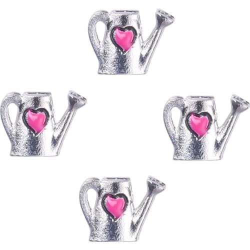 20Pcs/lot F265 Metal Kettle Plated Watering Can Floating Charms Making Bracelet Fit Locket Jewelry