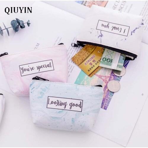 Qiuyin Marbling Purse Womens Wallet Leather Purse Card Holder Clutch Bag Money/coin Bag Handbags Short Purse Zipper Mini Bag