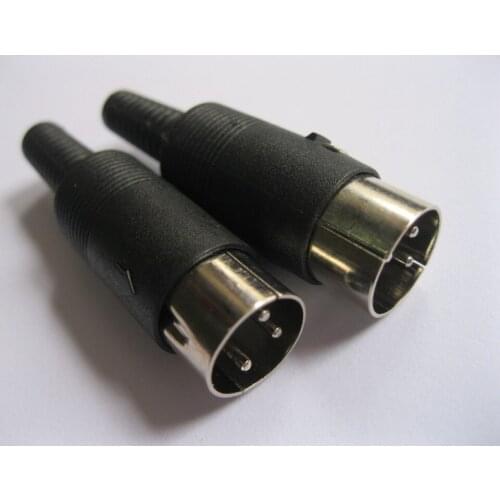 50 pcs DIN Plug Connector 3 Pin with Plastic Handle 13mm
