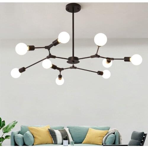 Nordic Magic Bean Molecular Hanging Light Modern LED Ceiling Chandelier Living Room Bedroom Bar Home Multiple Feads Lamp