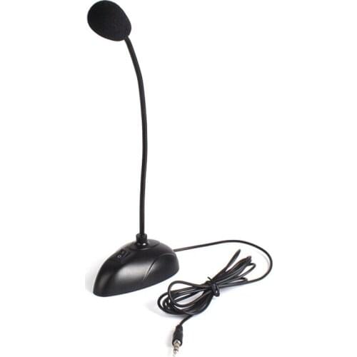 Flexible Stand Mini Studio Speech Microphone 3.5mm Plug Gooseneck Mic Wired Microphone for Computer PC Desktop Notebook