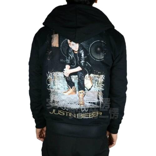 Zipper Sweatshirt pop music star Justin Bieber Nice soft and warm Cotton Hoodies shell jacket brand clothing sudadera tracksuit
