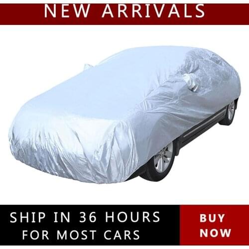 Outdoor Full Car Cover Light Wind Dust Anti Sun UV Scratches Cover Protector Silver Size S-XXL Car Cover Car Accessories
