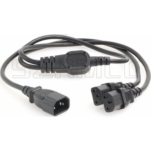UPS PDU Server Y Splitter Power Cord IEC320 C14 to 2 x C13 10A 250V Extension Cable 1m