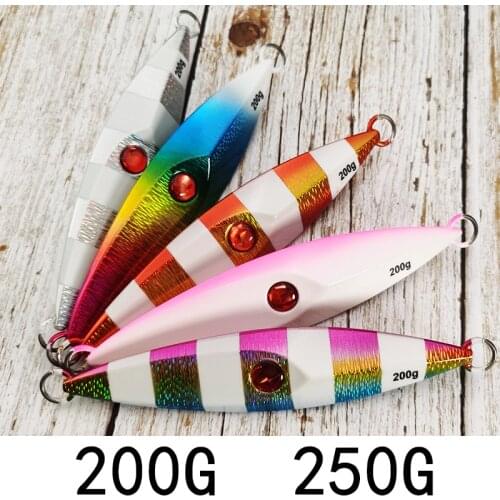 BATTLEBASS Japan laser Slow Jigging lure 200g 250g glow jigging lures fishing set metal jigs Sea Fishing Artificial bait tackle