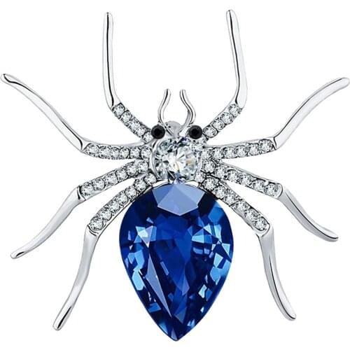 Fashion Women Brooch Pin Spider Shape Rhinestone Inlaid Brooch Pin Dress Scarf Decor Gift Party Brooch Womans accesories
