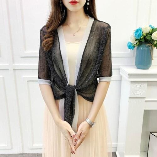 Whit Black Women Middle Sleeve Lace Bolero Shrugs Wedding Bridal Summer Dress Jacket Cape Cover Up Open Front Cardigan Wraps