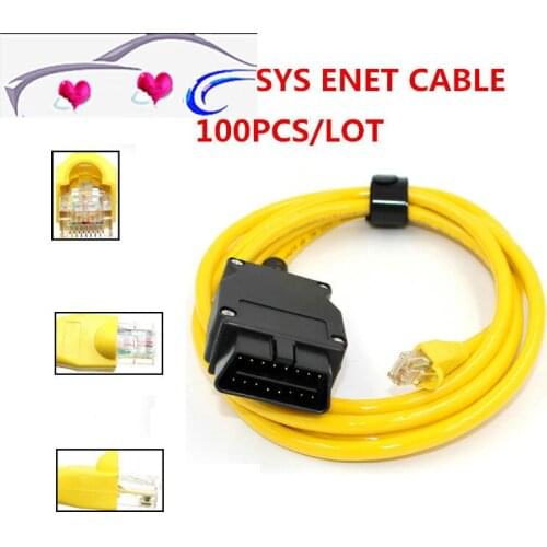 100pcs New ESYS 3.23.4 V50.3 Data Cable For bmw ENET cable Ethernet to OBD2 Interface Data E-SYS ICOM Coding for F-serie DHL