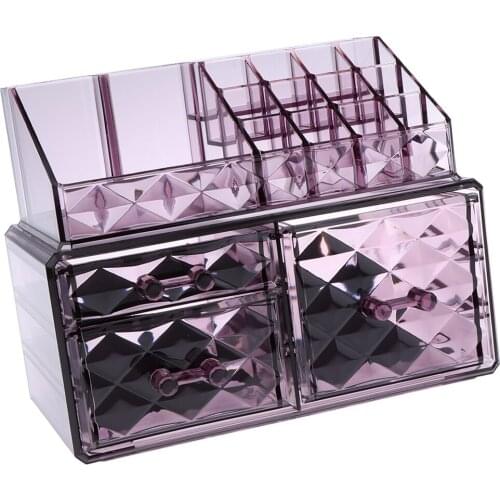 3 Drawers Acrylic Case Jewelry Organizer Makeup Cosmetic Storage Display